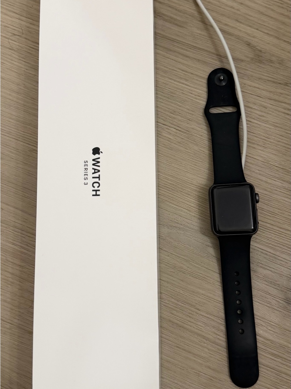 Apple Watch Series 3 Black Silicone Sport Band